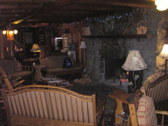Garnet Hill Lodge fireplace and lounge