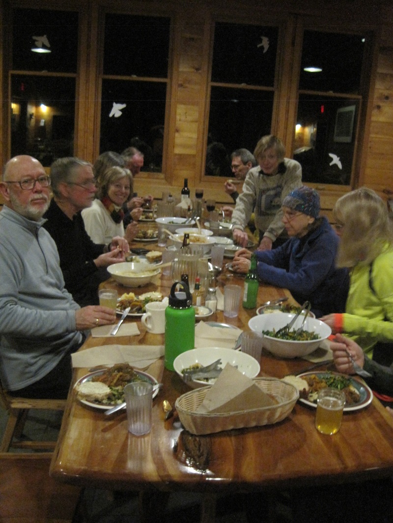 Dinner at Flagstaff Hut