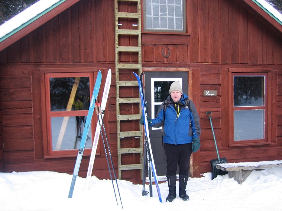 "Refuge" with vertical escape ladder to use if the door gets blocked by feet of snow