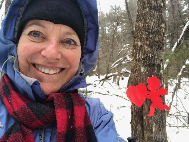 The trail was decorated with little Cupids for Valentine's Day photo by Yvonne Thayer