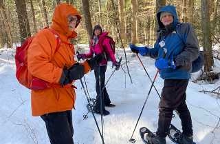 Ralph, Joy and Brian on the snowshoe trails, Lapland Lakes, NY