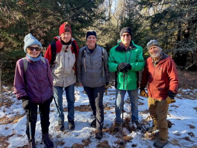 Trail walk at Whitegrass February 2024 Althea, Steve, Lynette, Dick, Chip Chase