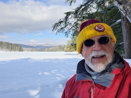 Bela at Woods Lake at the end of the Lake Trail