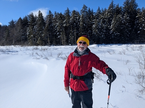 Bela on the trail near the beaver meadow