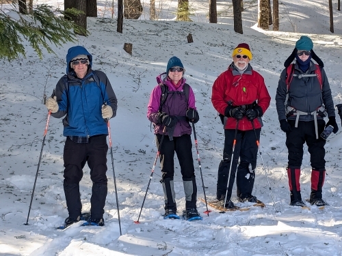 Brian, Jan, Bela and Ron on a snow shoe hike